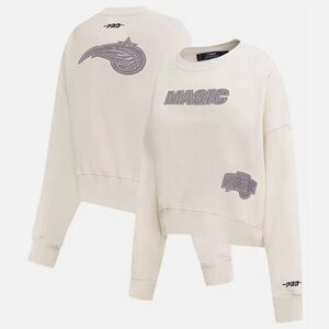 Pro Standard Women’s Orlando Magic Cream French Terry Cropped Crewneck Medium